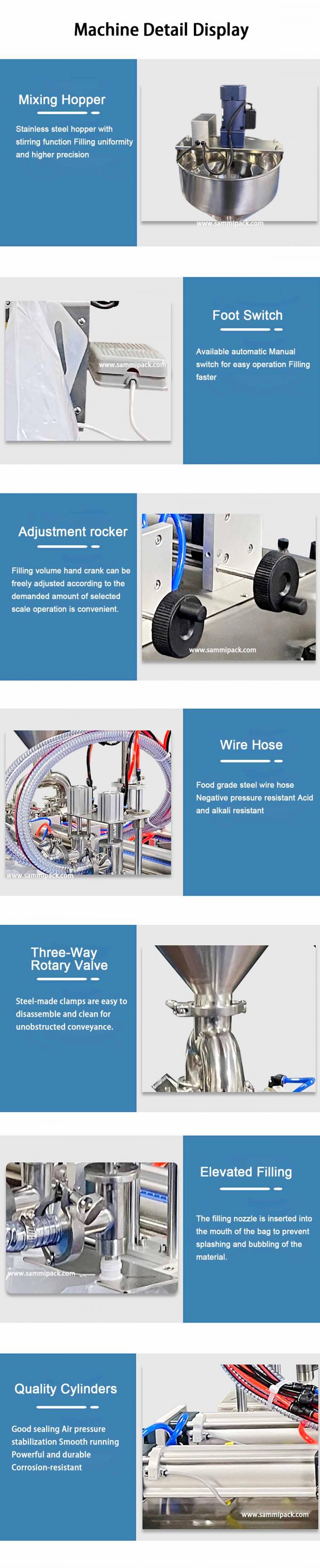 M&aacute;quina industrial semiautom&aacute;tica de llenado de jugo para alimentos l&iacute;quidos 5