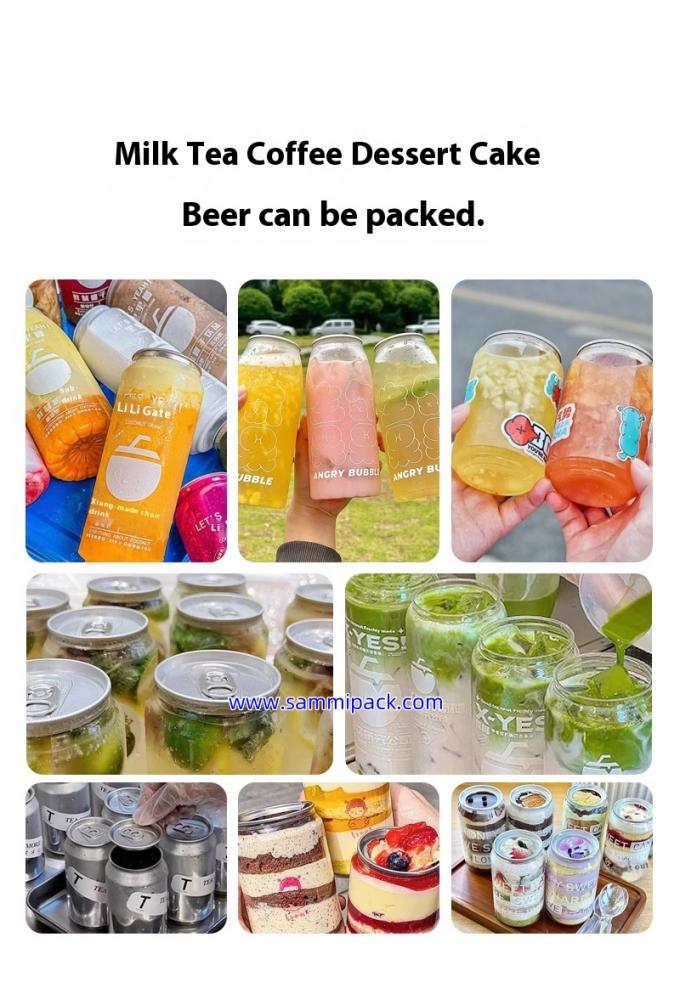 Bubble Tea Can Sealing Machine Automatic PET / Soda Can Seamer For Milk Tea Shops Juice Coffee Packaging Semi-automatic Grade 6