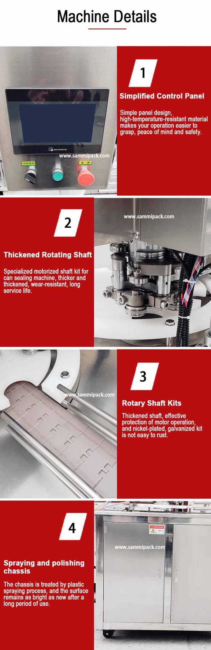 Mesin Penyegel Kaleng Otomatis untuk Pabrik Pengemasan Minuman Lini Perakitan E-commerce Bir Kaleng Soda Daging Makan Siang 2