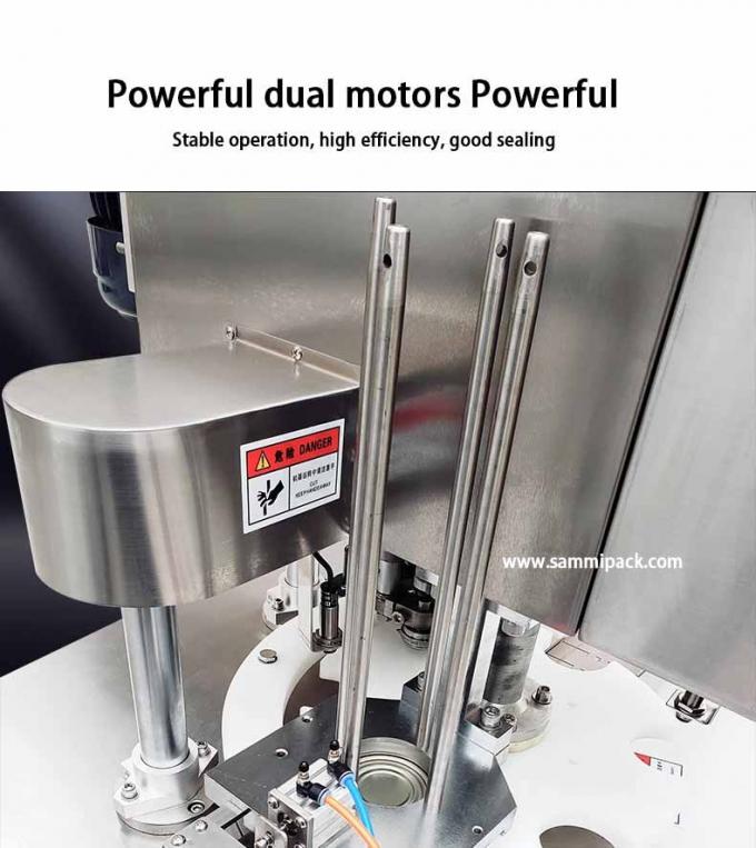 Mesin Penyegel Kaleng Otomatis untuk Pabrik Pengemasan Minuman Lini Perakitan E-commerce Bir Kaleng Soda Daging Makan Siang 4