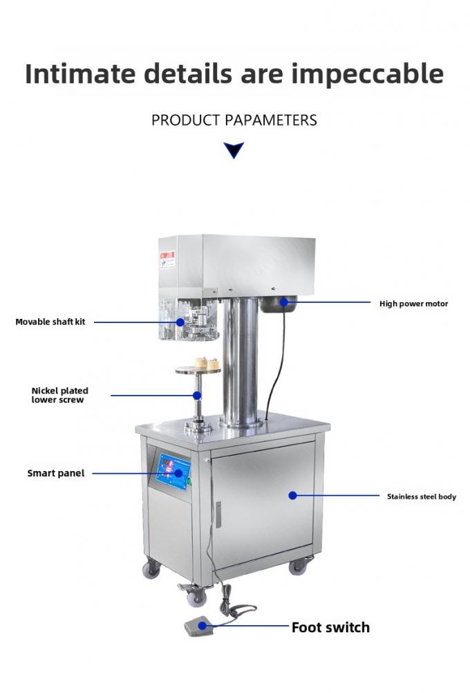 Vertical Tin Can Sealer Commercial Semi-Automatic Can Sealing Machine for Plastic can aluminium can 6