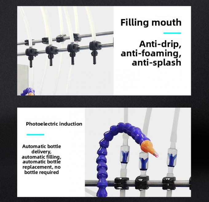 Machine de remplissage de liquide &agrave; pompe magn&eacute;tique automatique &agrave; quatre t&ecirc;tes PET pour petites bouteilles de verre jus de fruits boissons bouteilles de lait Petite remplissage 7