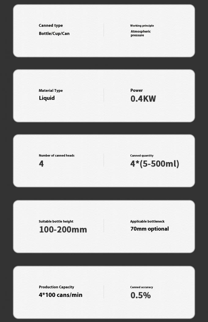 M&aacute;quina Llenadora Cuantitativa Autom&aacute;tica Grande para L&iacute;quidos, L&iacute;nea de Producci&oacute;n de Bebidas de Leche, Botellas de 200 ml, Latas de Vino 10