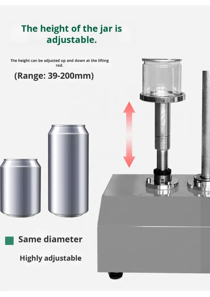 Автоматическая машина для консервирования напитков, кофе, газировки, вертикальный укупорщик банок, машина для запайки жестяных банок 7